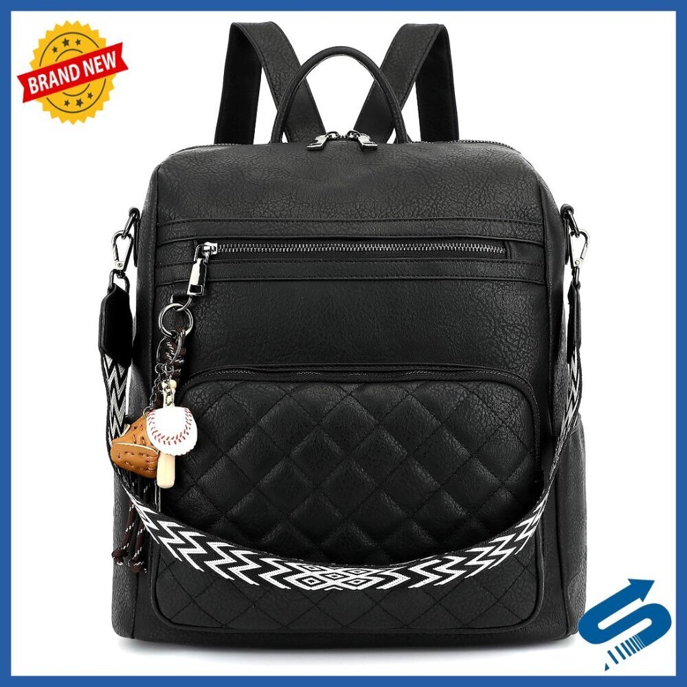 Leather Convertible Backpack Purse Large Capacity Travel Work Shoulder Bag